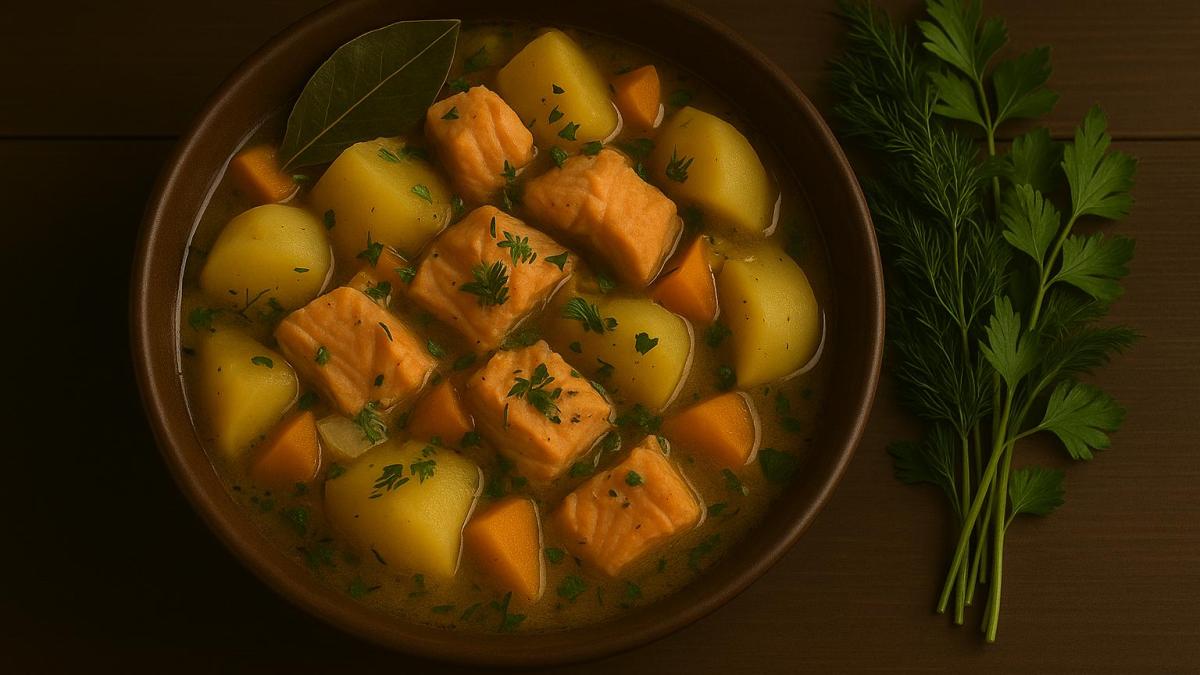 Рагу из горбуши с картофелем и репой Рагу из горбуши с картофелем и репой
