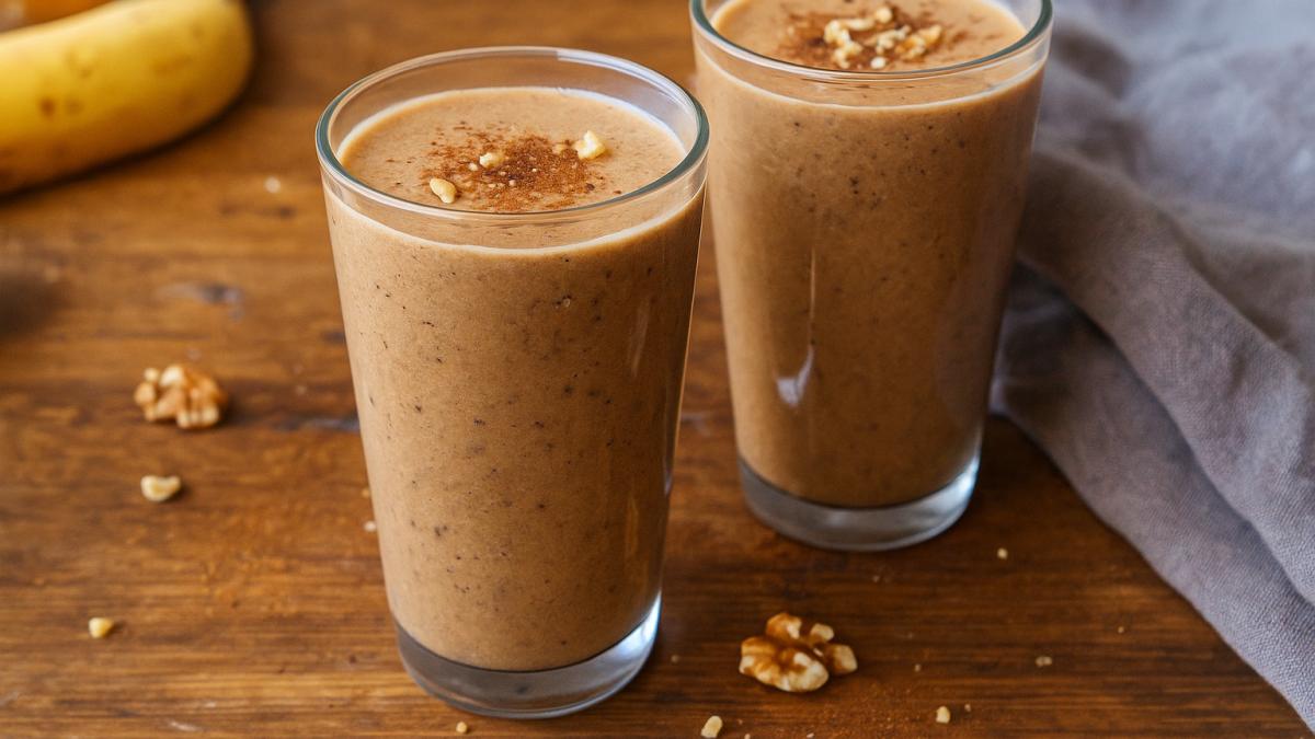 Кофейный смузи с бананом и орехами