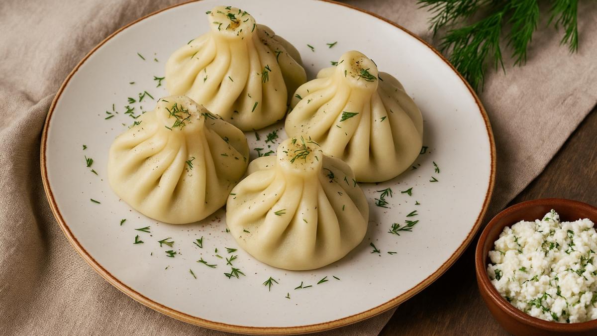 Хинкали с сыром и укропом