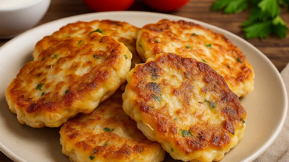 Лепешки с курицей и сыром