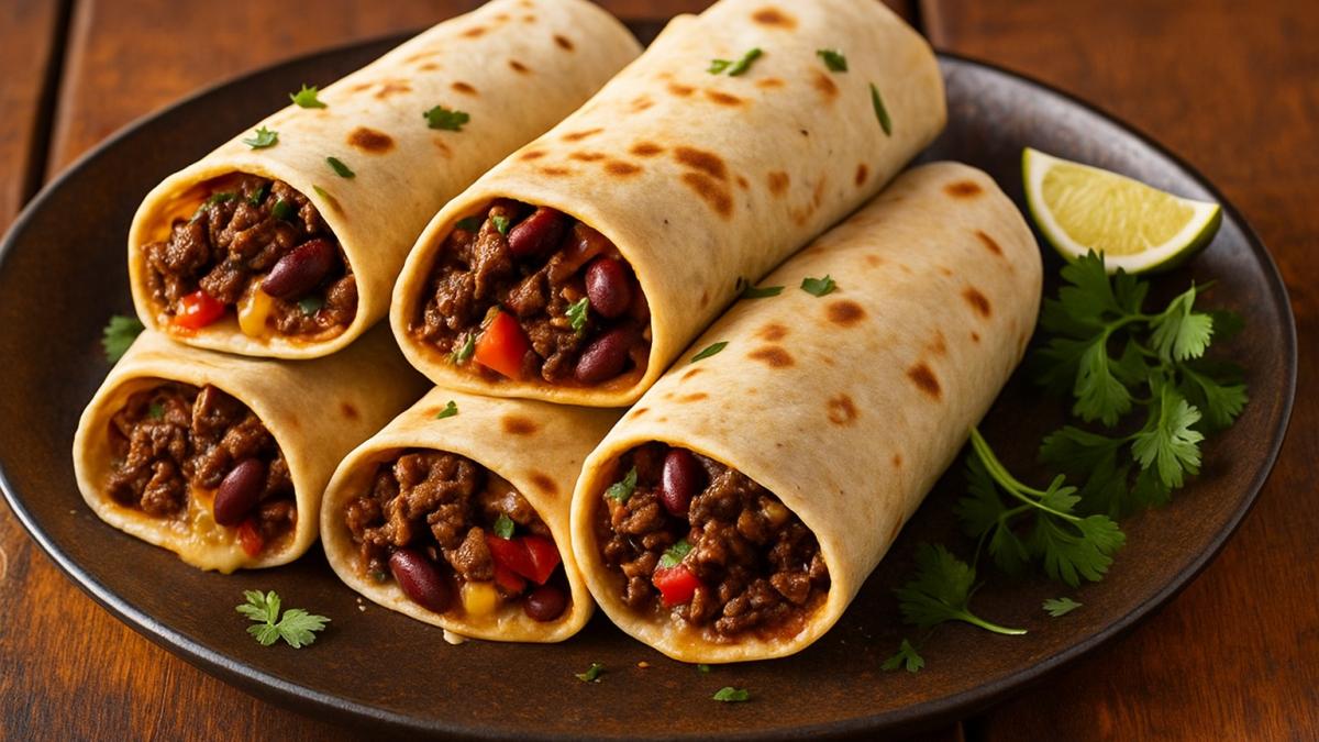 Буррито с говядиной и фасолью Буррито с говядиной и фасолью