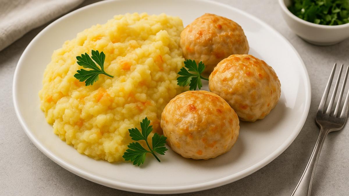 Куриные тефтели с овощным пюре Куриные тефтели с овощным пюре