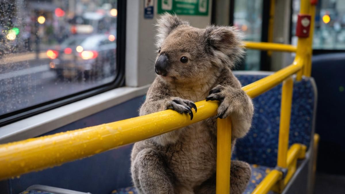 Коала в городском автобусе