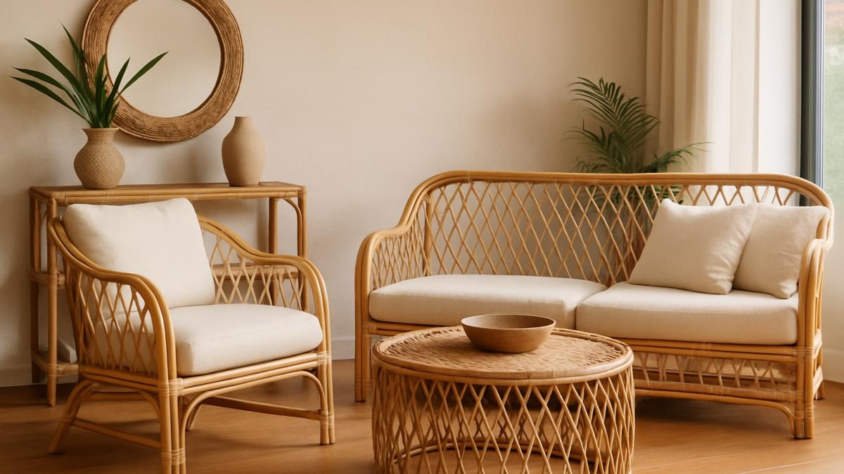 Плетёный диван и кресло Плетёный диван и кресло