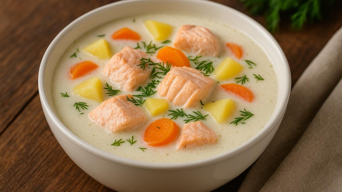 Суп из лосося с сливками