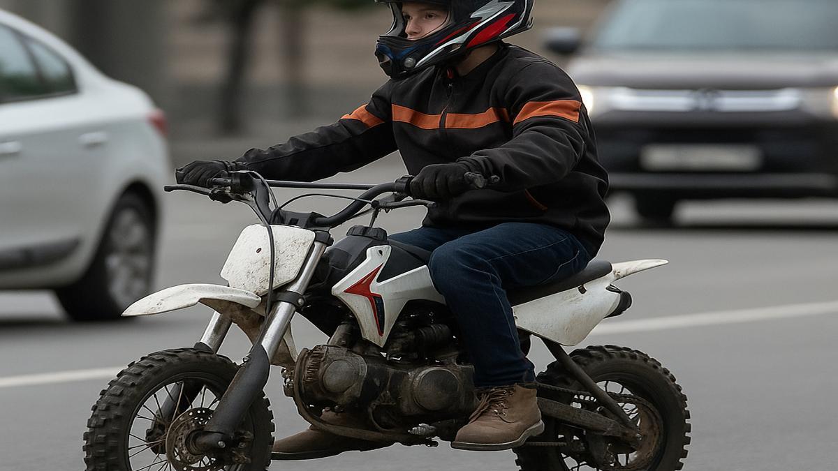 Подросток на питбайке