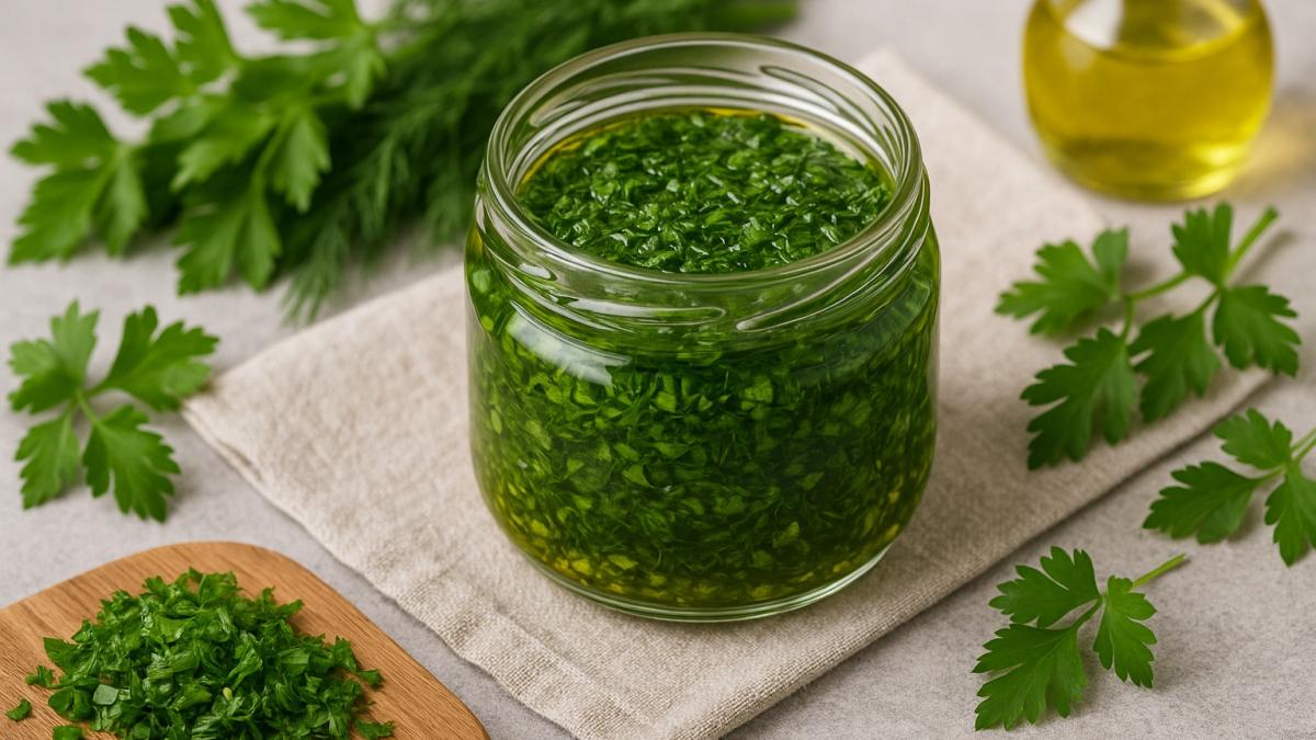 Заготовка зелени для супов в масле