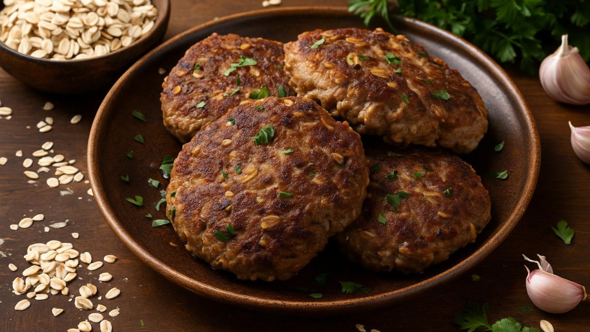 Котлеты из говядины с овсяными хлопьями Котлеты из говядины с овсяными хлопьями