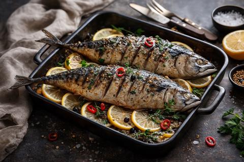 Скумбрию в северной кухне запекают целиком с гарниром – кулинары