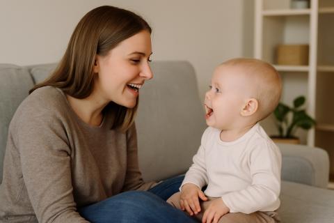 Без игрушек и гаджетов: как родители тренируют речь ребёнка на коленке