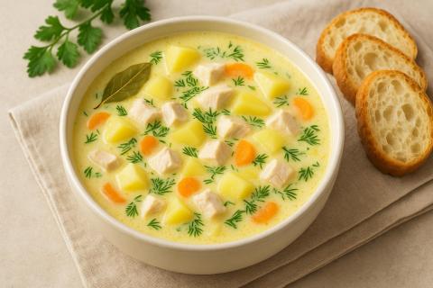 Диетологи: сырный суп с курицей богат белком и кальцием, оставаясь лёгким для желудка