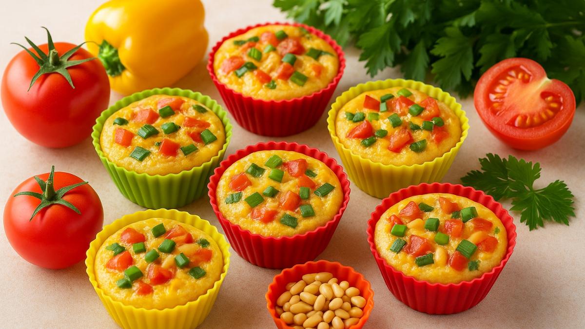 Мини-омлеты в формочках с овощами