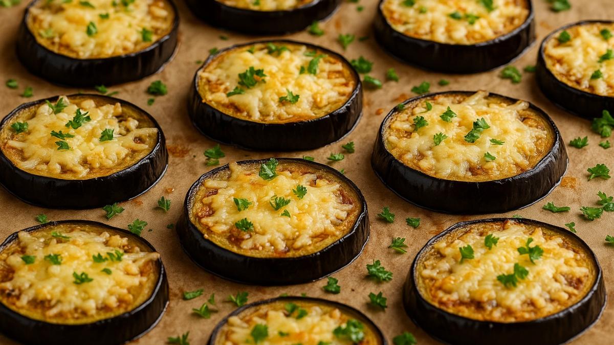 Запечённые баклажаны с чесноком и сыром Запечённые баклажаны с чесноком и сыром