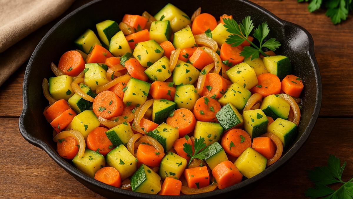 Соте из кабачков, моркови и лука Соте из кабачков, моркови и лука