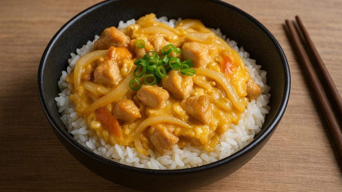 Оякодон (японский омлет с рисом и курицей) Оякодон (японский омлет с рисом и курицей)