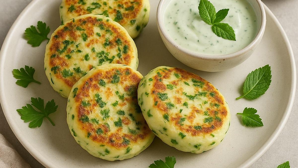 Сырники с травами и мятным соусом