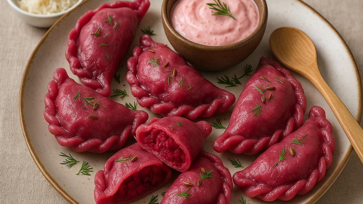 Вареники с печёной свёклой и хреном Вареники с печёной свёклой и хреном