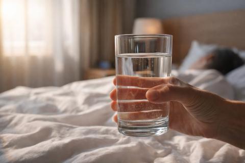 Стакан воды в руках