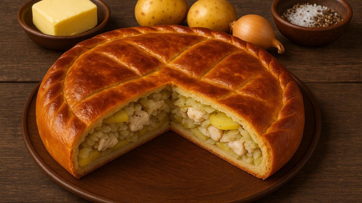 Поморский рыбный пирог с треской и картофелем
