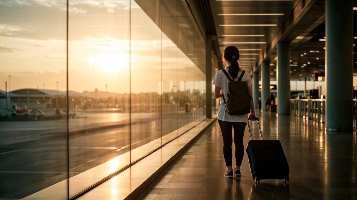 девушка в аэропорту