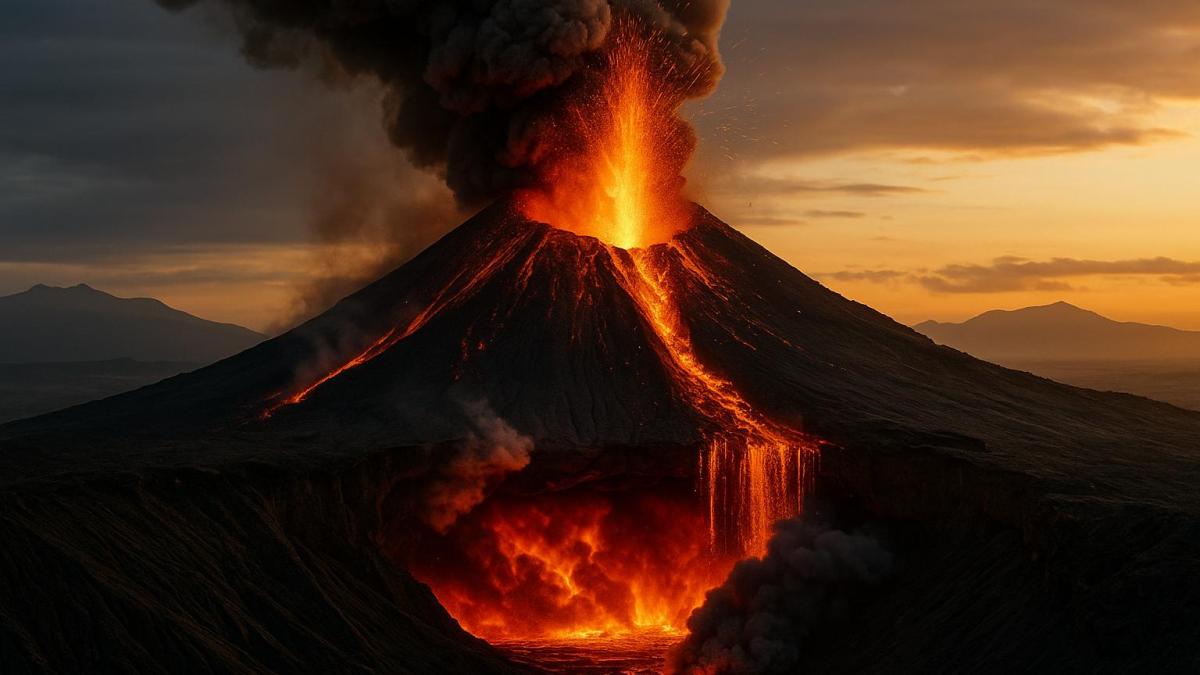 Извержение вулкана и глубинная магма