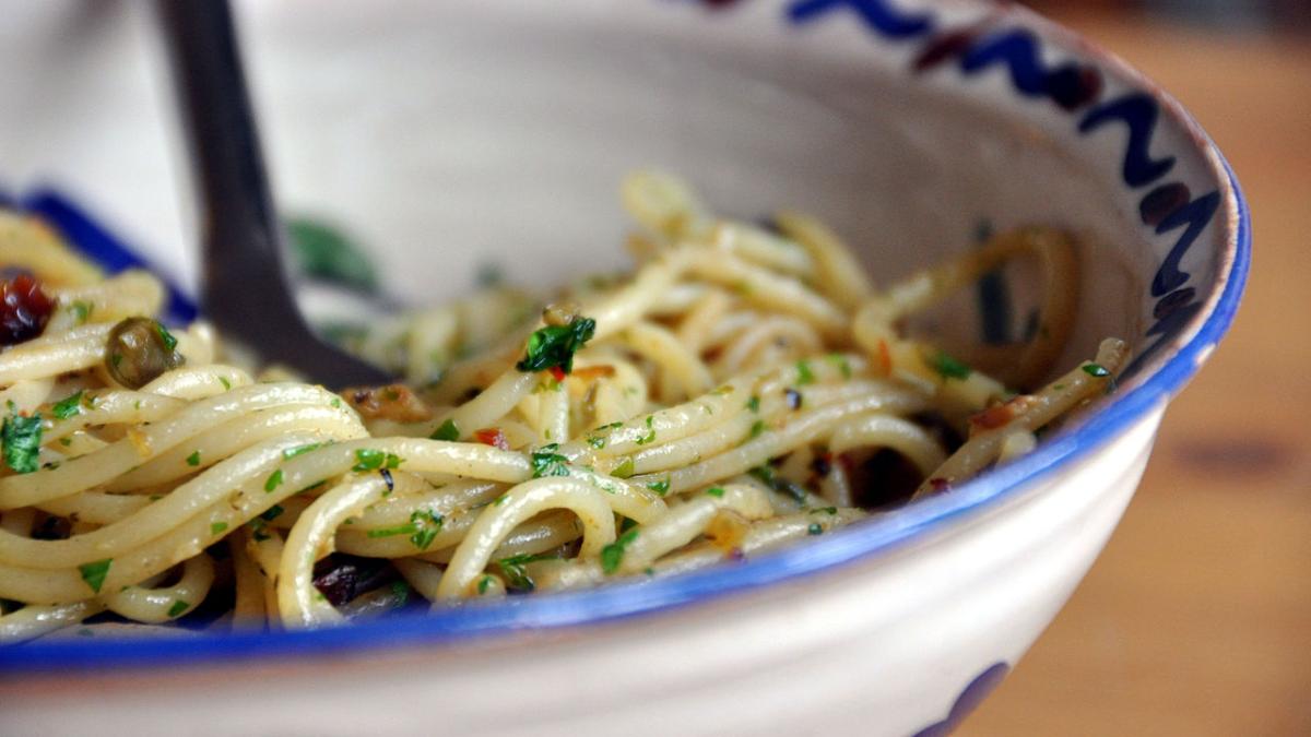 Спагетти с овощами