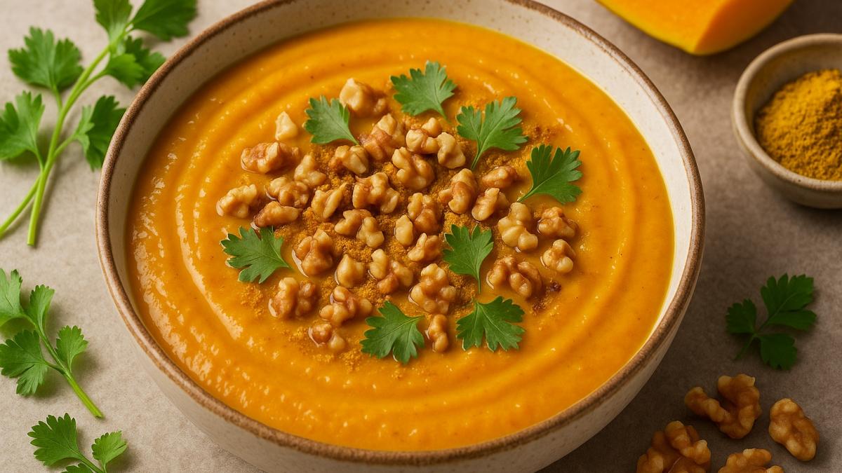 Тыквенный суп с карри и орехами Тыквенный суп с карри и орехами