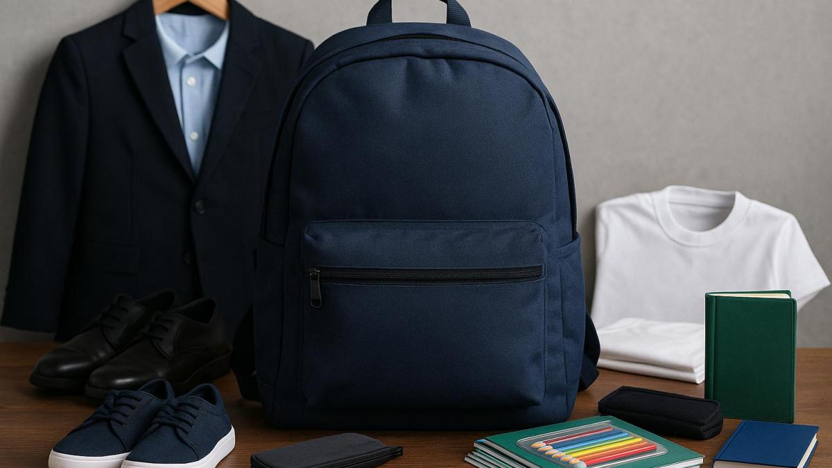 Школьный рюкзак и набор