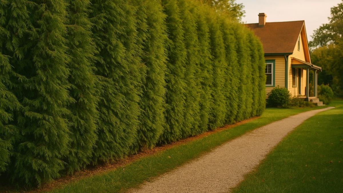 Живая изгородь из лиственницы