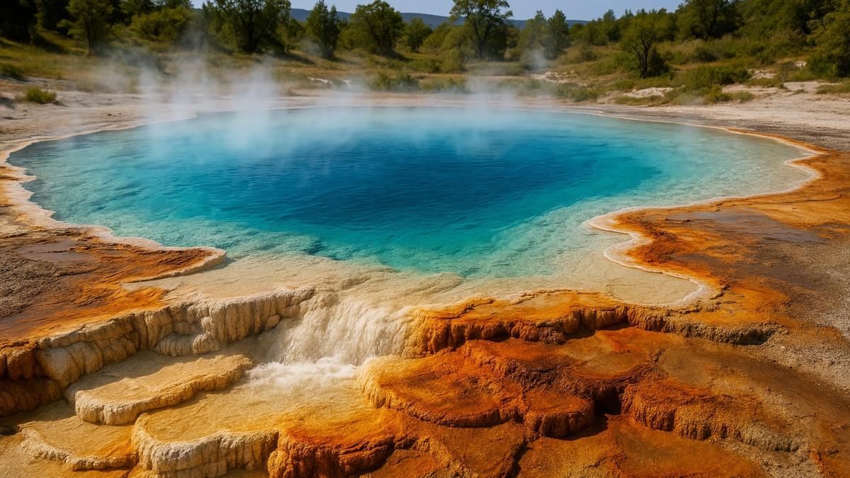 Горячие террасы и пар