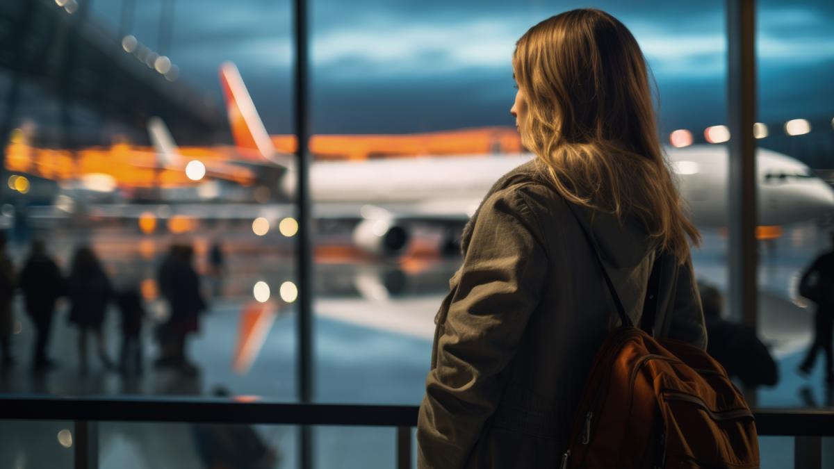 девушка в аэропорту