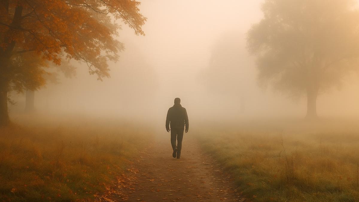 Утро в осеннем тумане