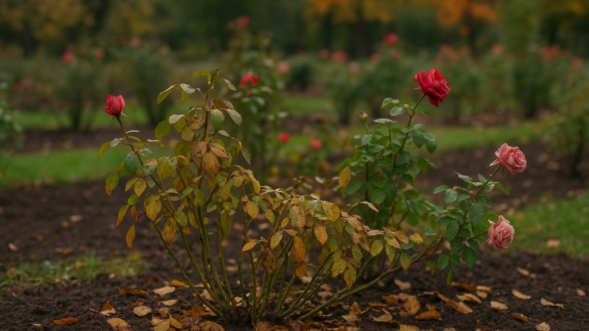 Розы осенью