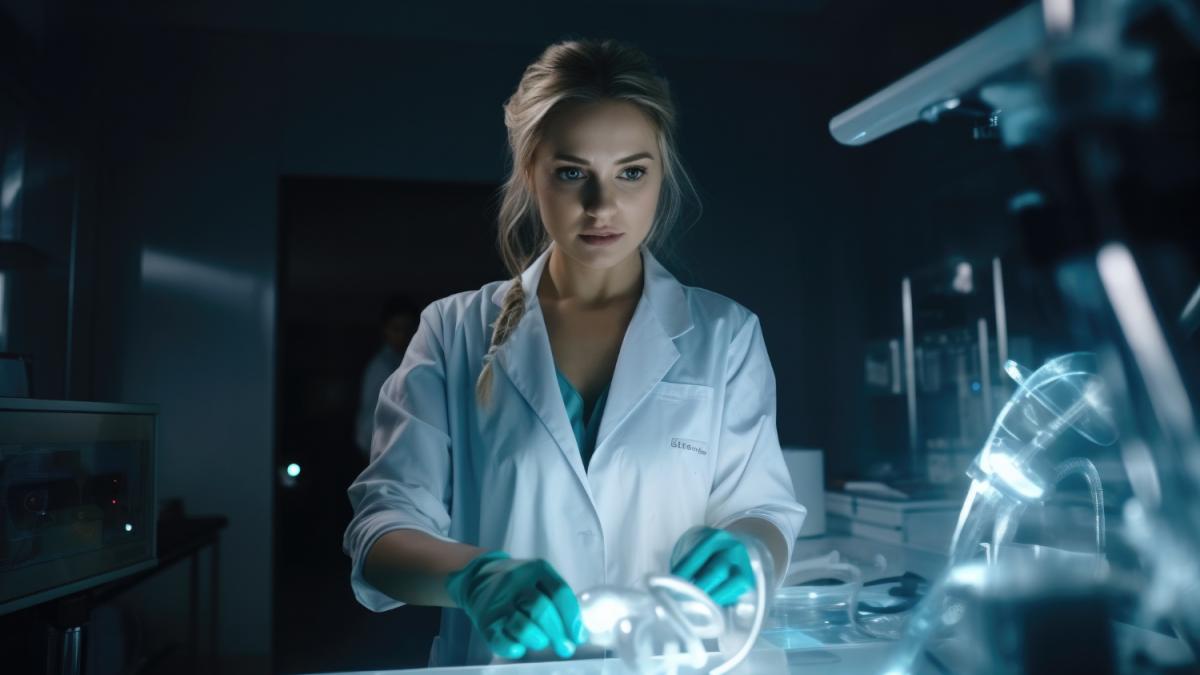 Ученый в лаборатории