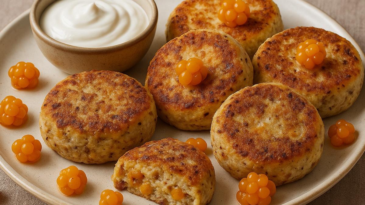 Льняные сырники с орехами и морошкой Льняные сырники с орехами и морошкой