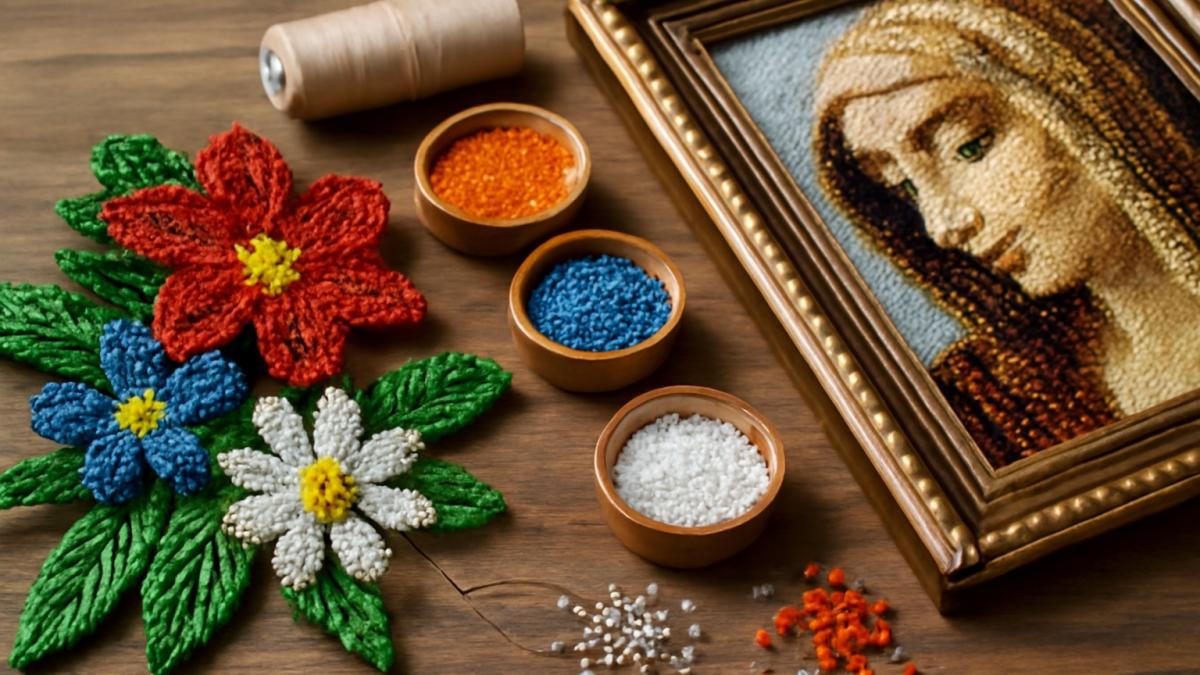 Искусство бисероплетения и цветочная композиция