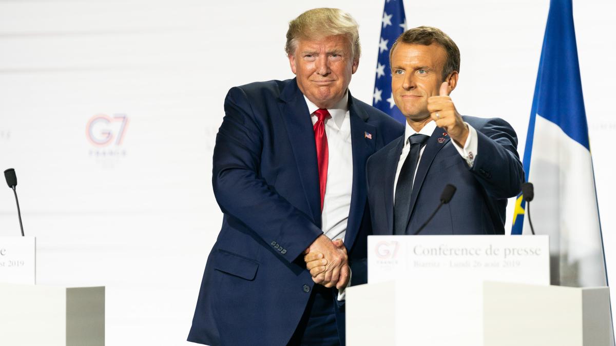 Президент США Дональд Трамп и Президент Франции Эмманюэль Макрон