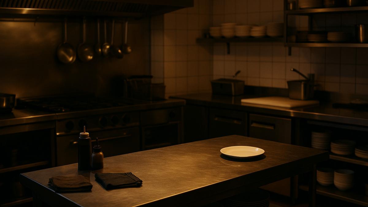 Пустая кухня кафе