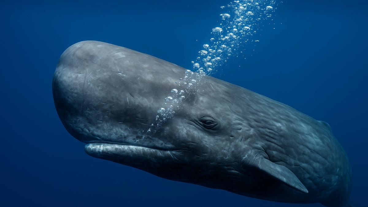 Кашалот под водой
