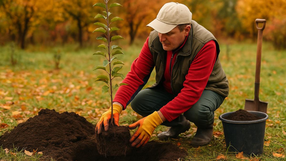 Осенняя посадка яблони