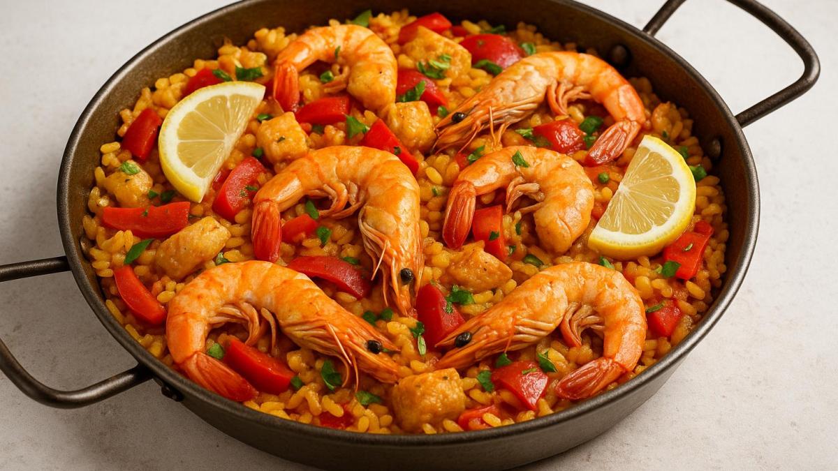 Паэлья с креветками и курицей Паэлья с креветками и курицей