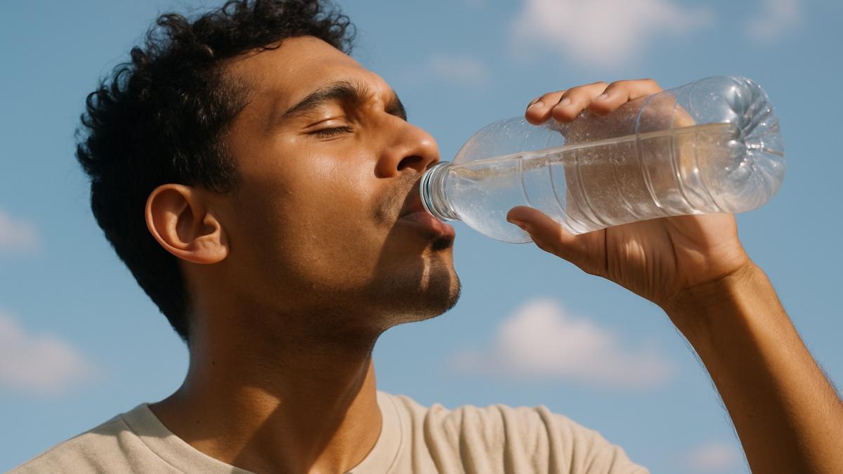 Человек утоляет жажду