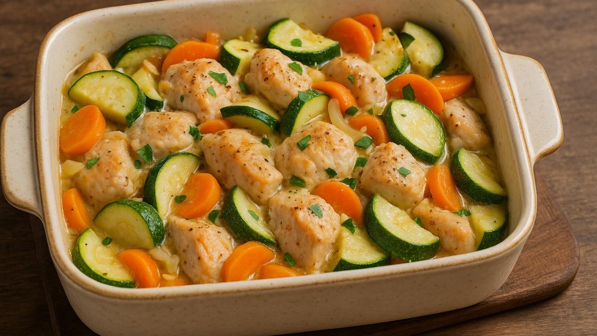 Индейка в духовке с кабачками
