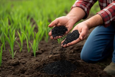 Биочар на поле