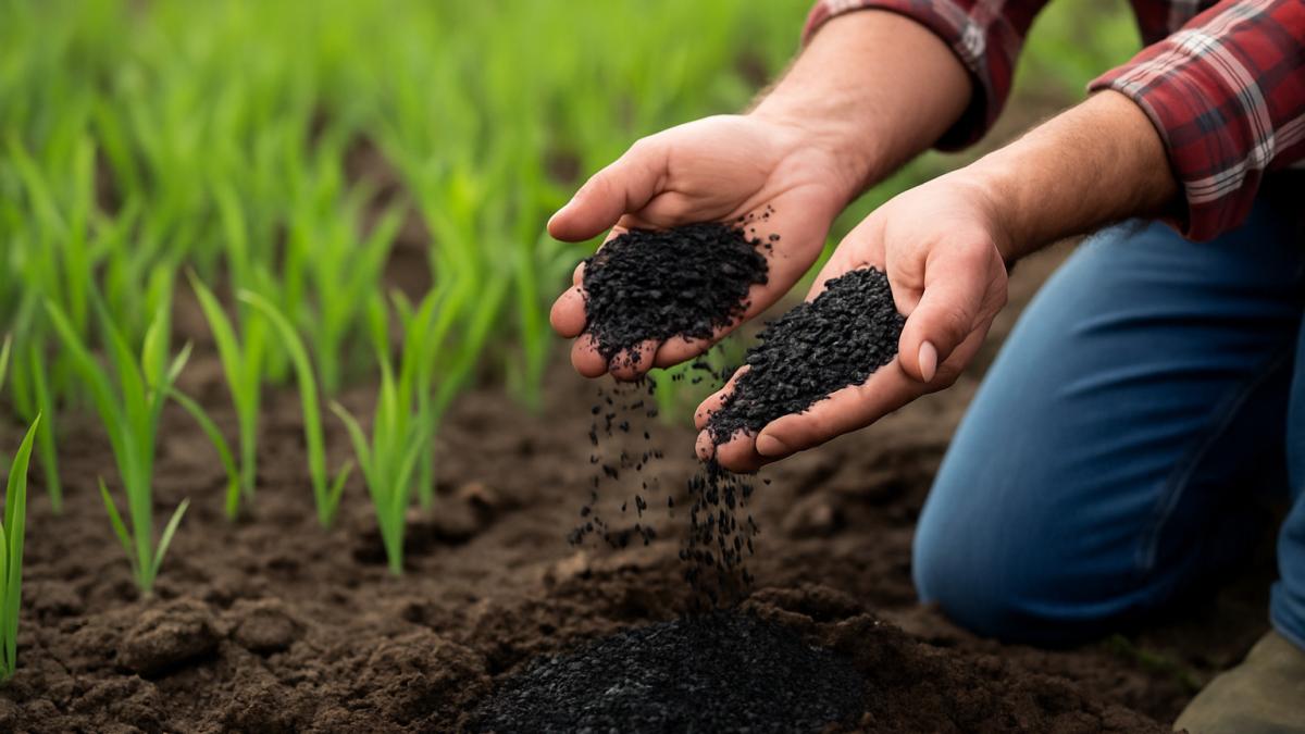 Биочар на поле