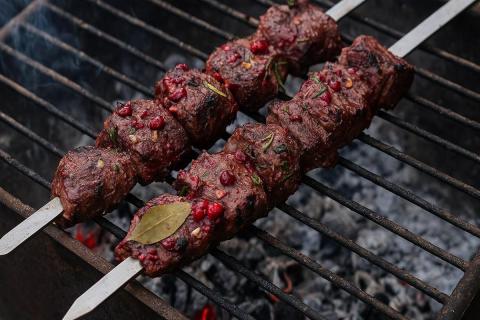 Рецепт жареной оленины с клюквой и розмарином — северный вариант мяса на углях