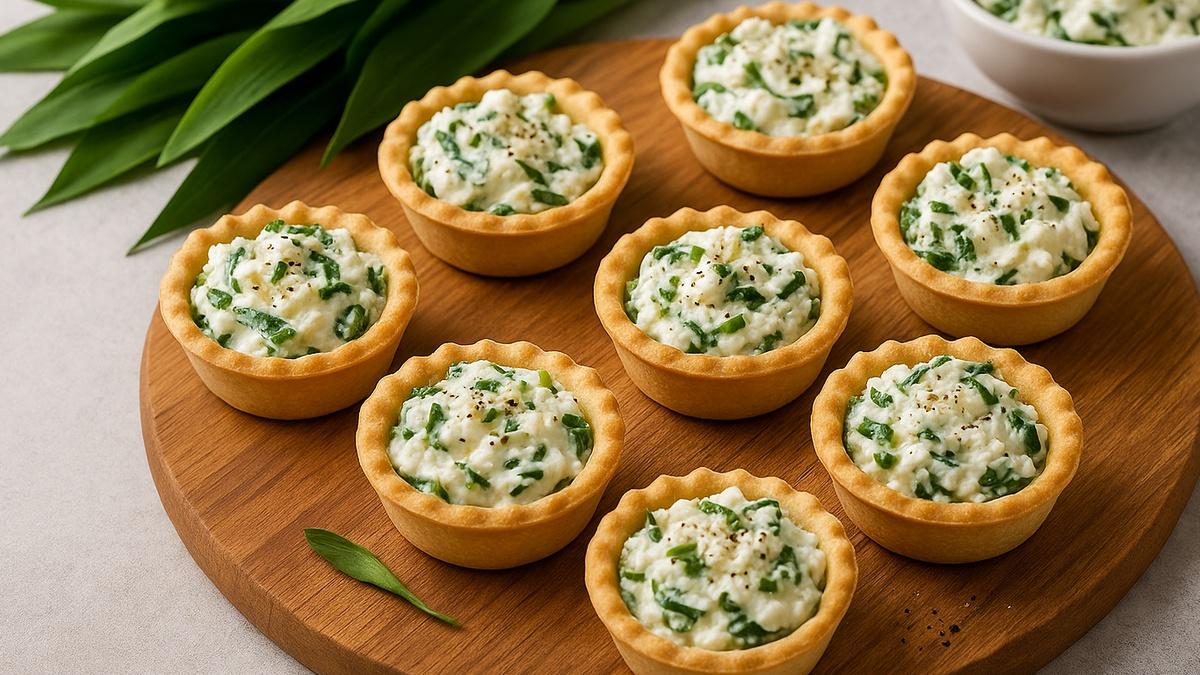 Тарталетки с козьим сыром и черемшой Тарталетки с козьим сыром и черемшой
