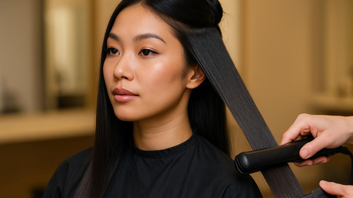 Выпрямление волос в салоне