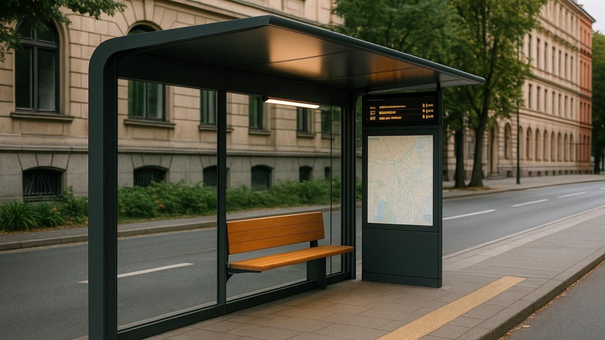 Современная городская остановка