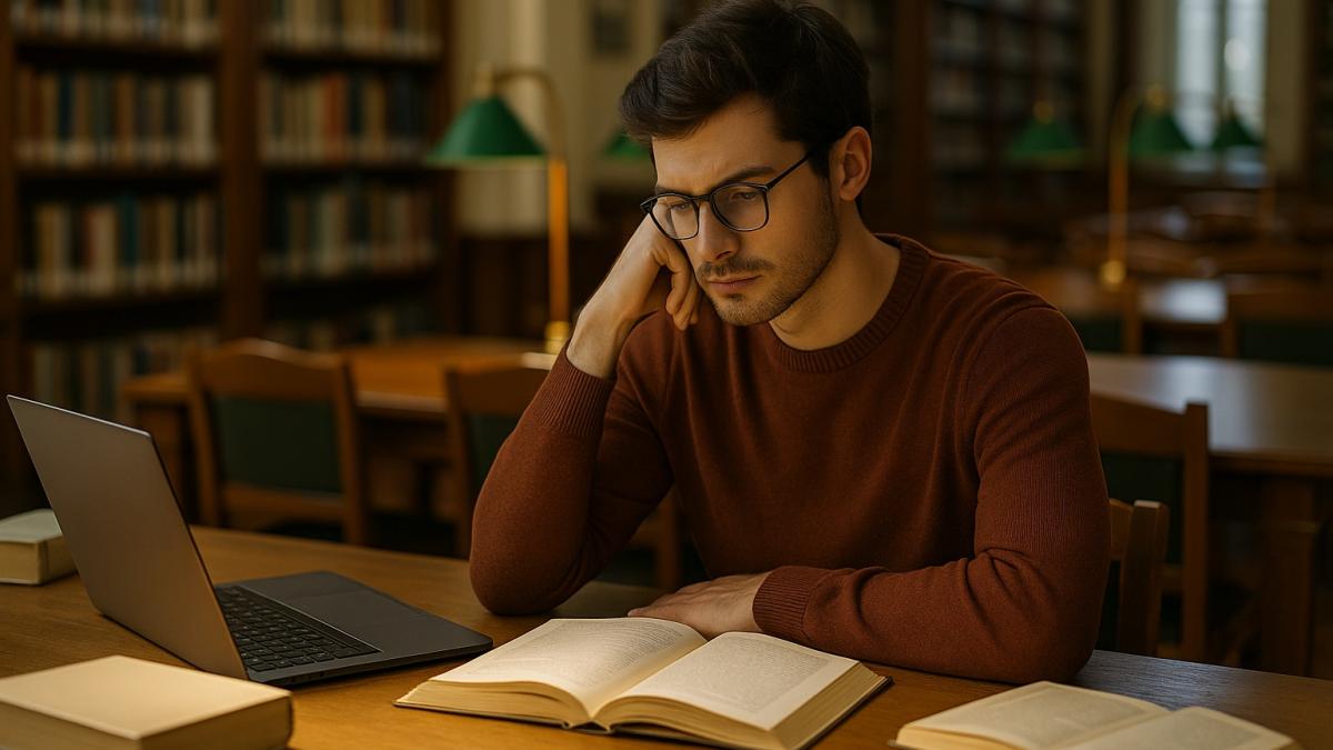 Человек в библиотеке